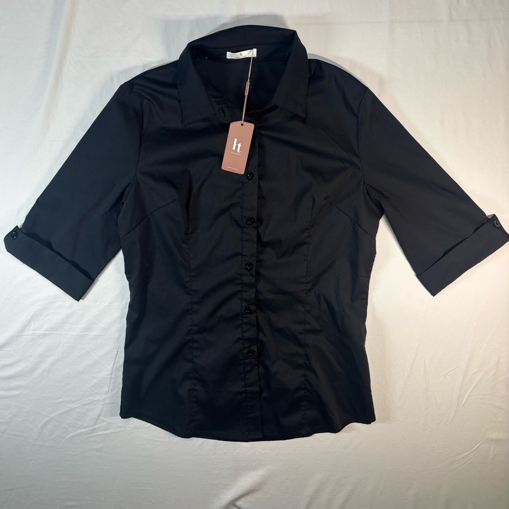 Hotouch Black Button-Up Shirt Boys size Small